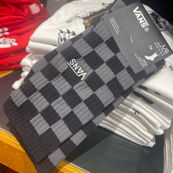 Vans Checkerboard Pewter / Black Crew Socks (1 pair) - Picture 4 of 16